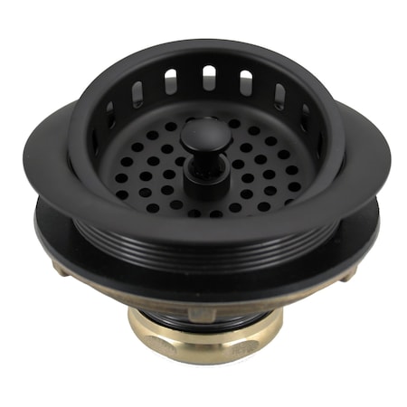Westbrass 3-1/2" Post Style Kitchen Sink Basket Strainer, Matte Black D214-62